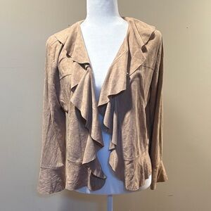 Women's Tan Ruffle Jacket